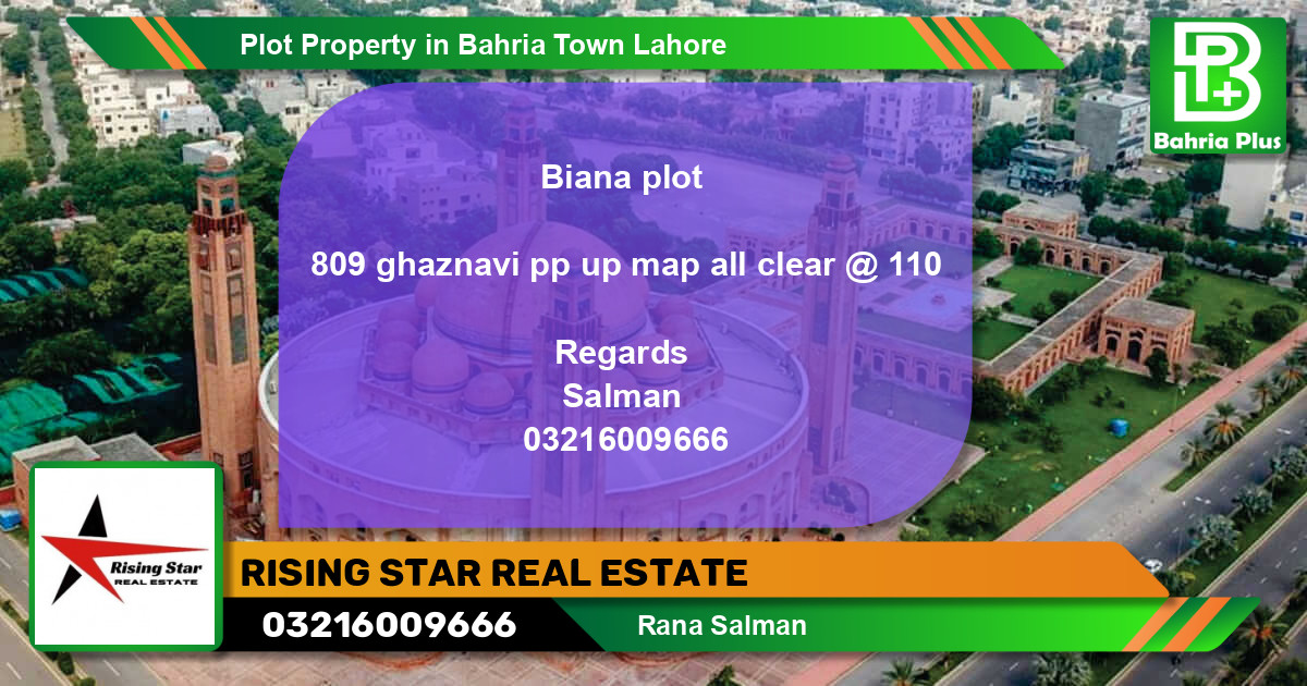 Residential Plot for Sale in Bahria Town, Lahore - (BP-78902)
