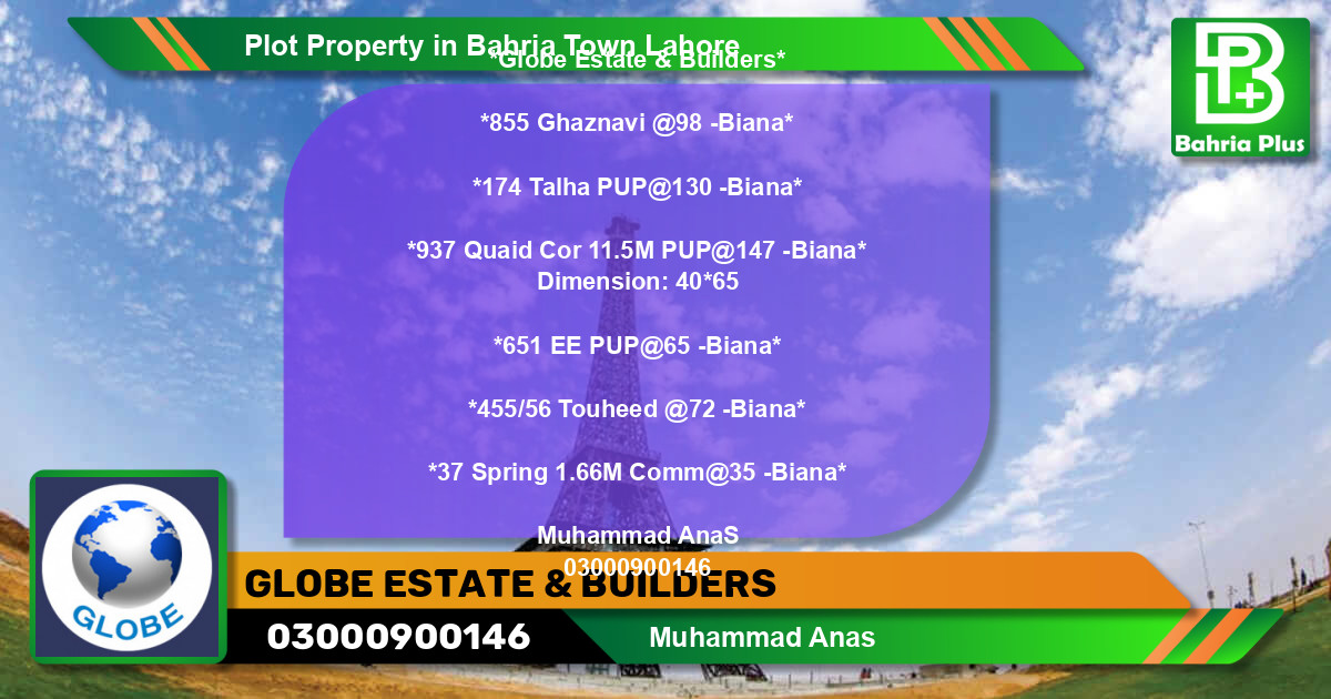 Residential Plot for Sale in Bahria Town, Lahore - (BP-78905)