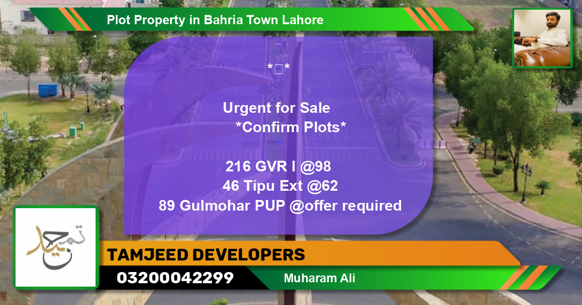 Residential Plot for Sale in Bahria Town, Lahore - (BP-78913)
