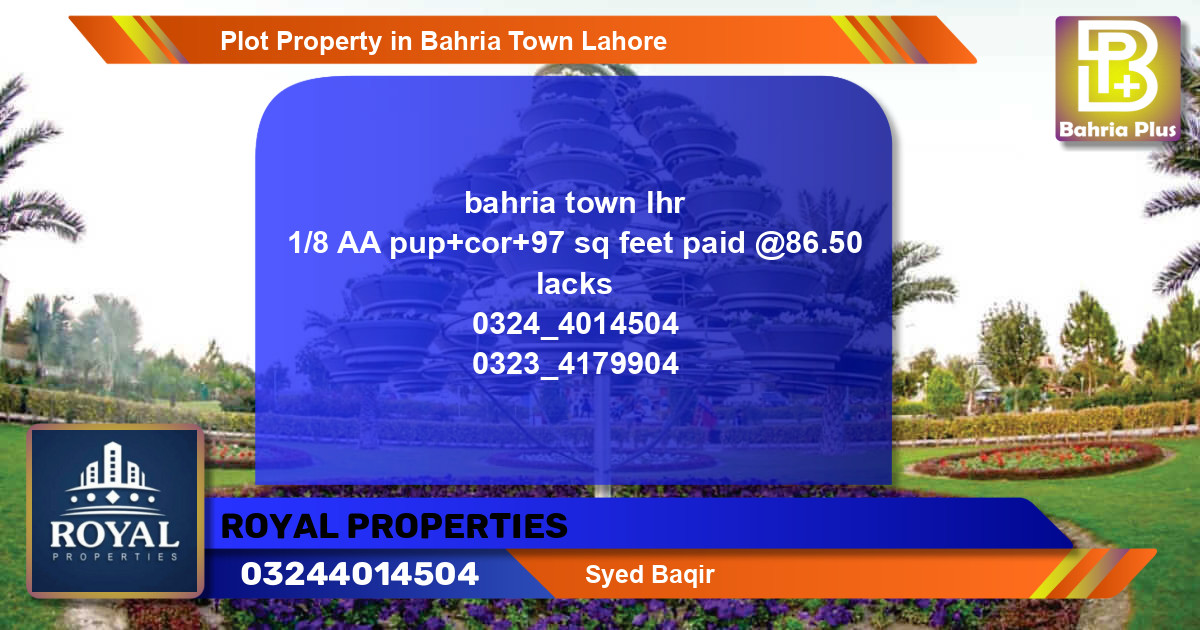 Residential Plot for Sale in Bahria Town, Lahore - (BP-79005)