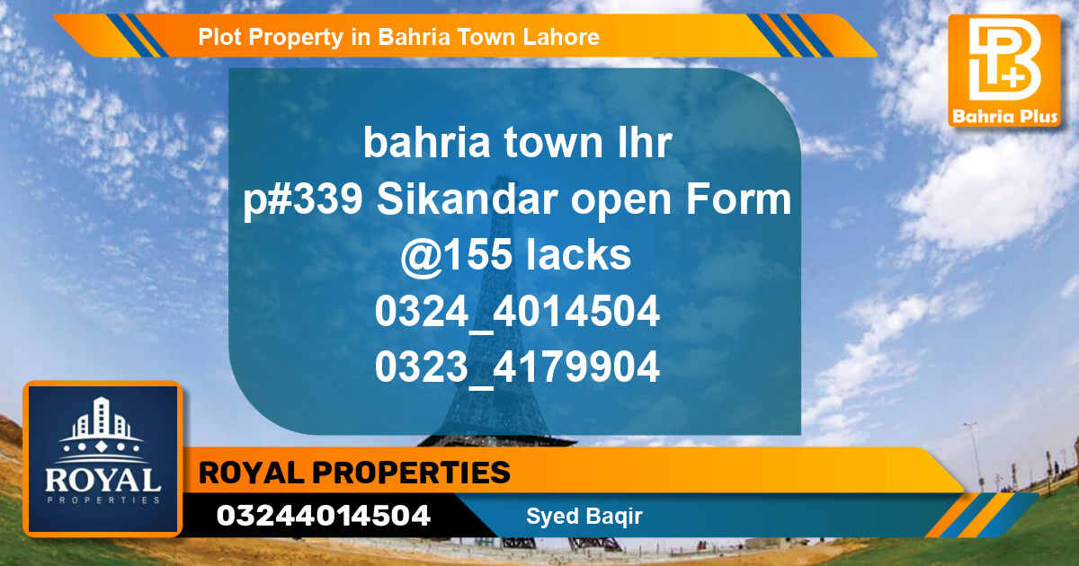 Residential Plot for Sale in Bahria Town, Lahore - (BP-79007)