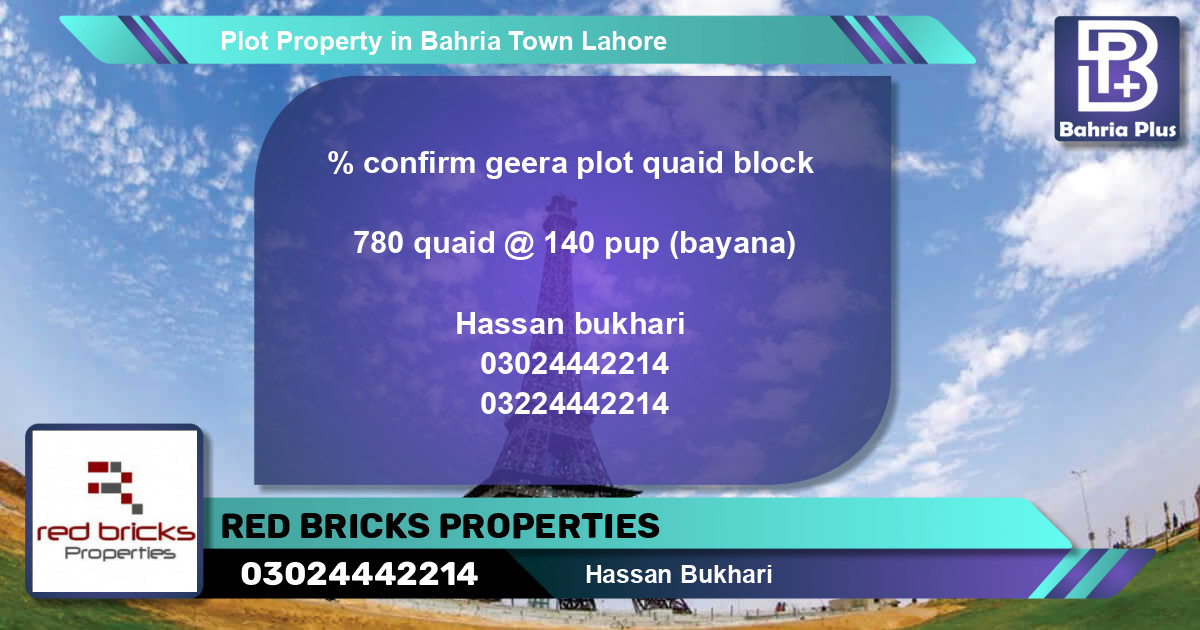 Residential Plot for Sale in Bahria Town, Lahore - (BP-79016)