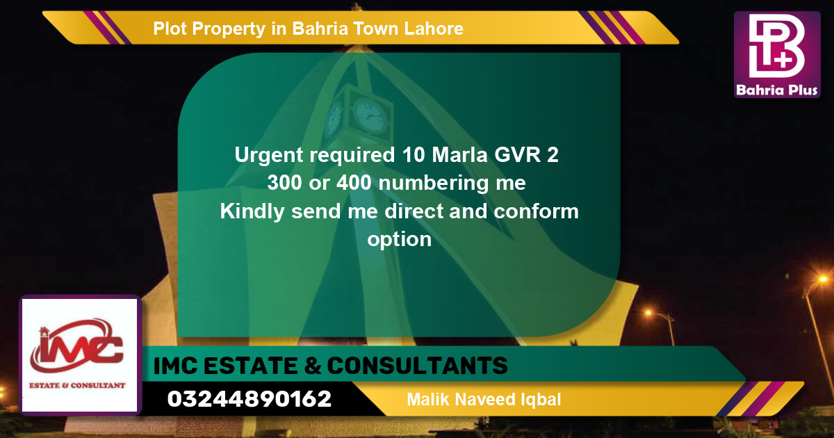 Residential Plot for Sale in Bahria Town, Lahore - (BP-79033)