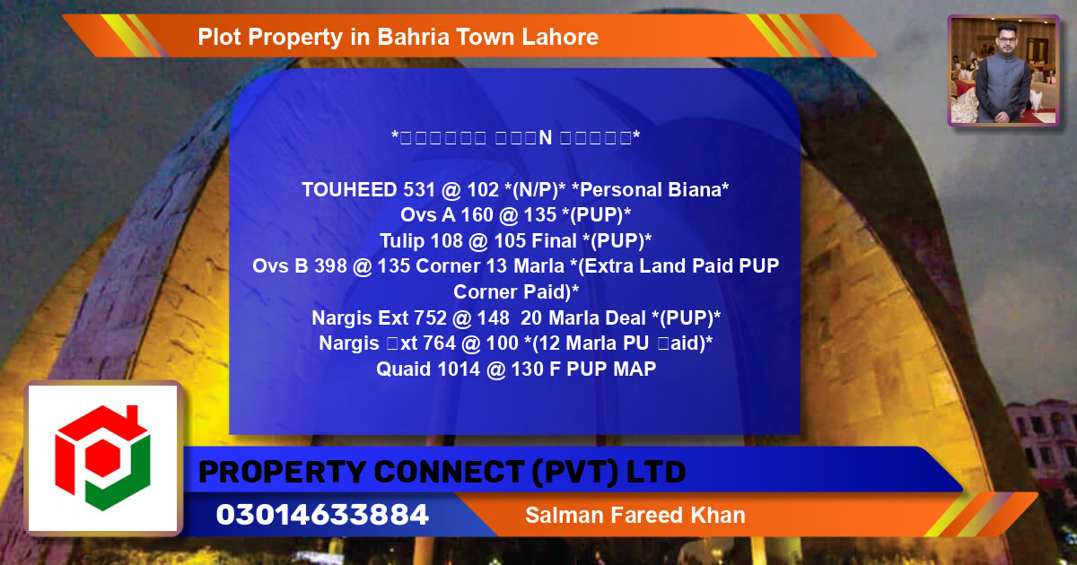 Residential Plot for Sale in Bahria Town, Lahore - (BP-79063)