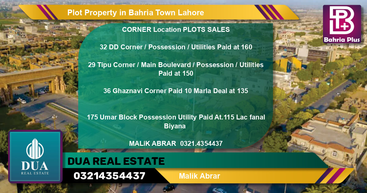 Residential Plot for Sale in Bahria Town, Lahore - (BP-79121)