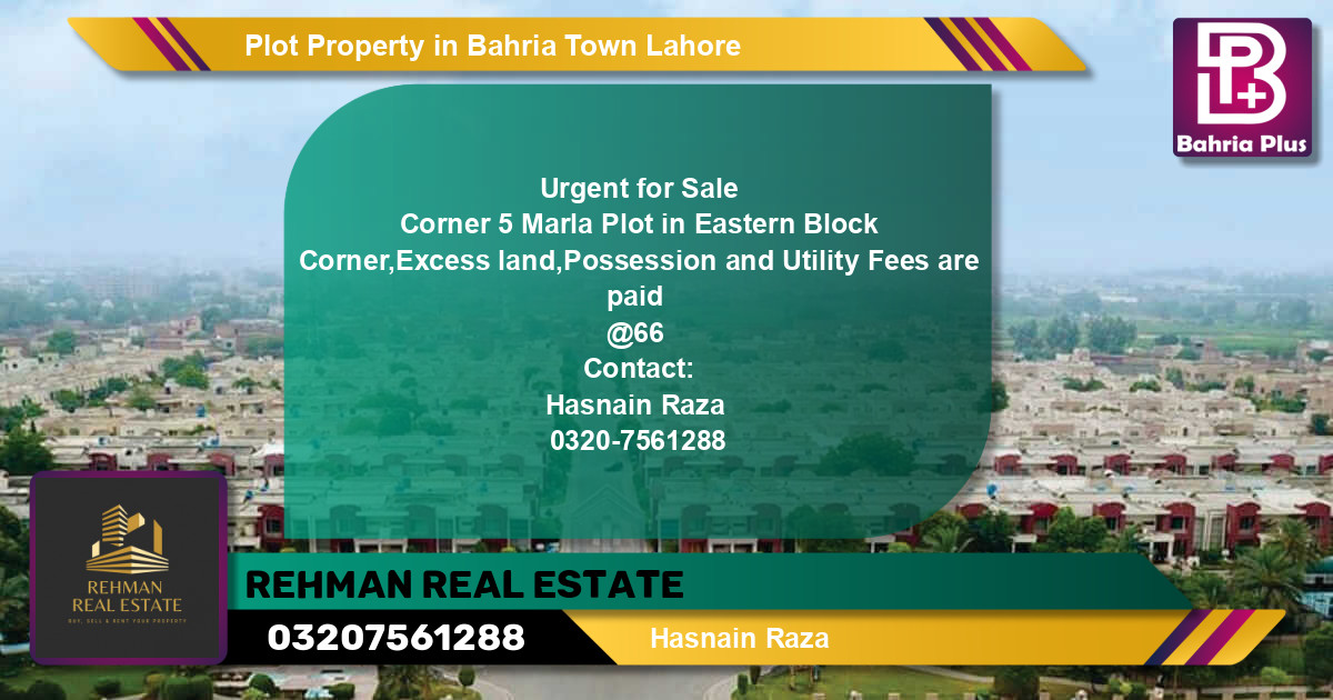 Residential Plot for Sale in Bahria Town, Lahore - (BP-79166)