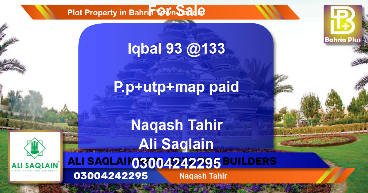 Residential Plot for Sale in Bahria Town, Lahore - (BP-79180)