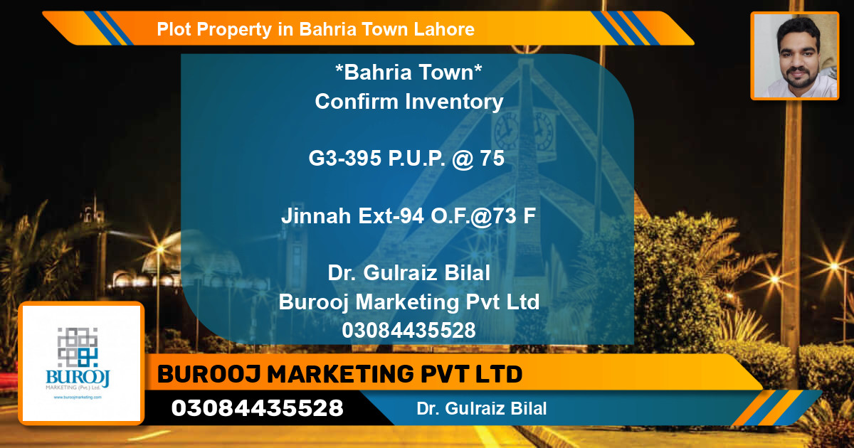 Residential Plot for Sale in Bahria Town, Lahore - (BP-79209)