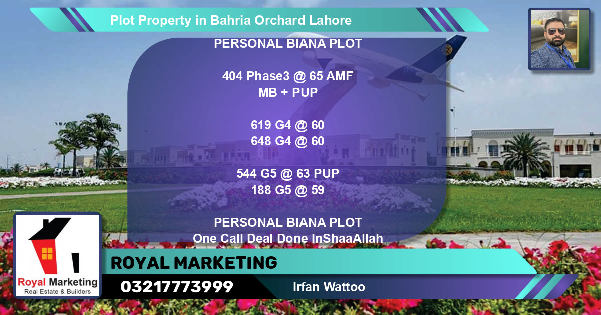 Residential Plot for Sale in Bahria Orchard, Lahore - (BP-79214)