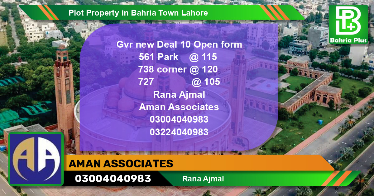 Residential Plot for Sale in Bahria Town, Lahore - (BP-79236)