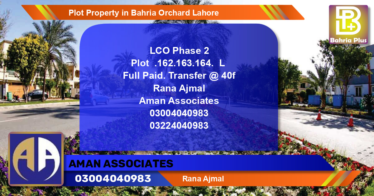 Residential Plot for Sale in Bahria Orchard, Lahore - (BP-79237)