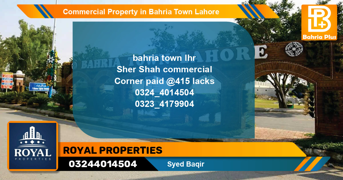 Commercial Property for Sale in Bahria Town, Lahore - (BP-79247)