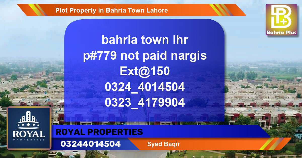 Residential Plot for Sale in Bahria Town, Lahore - (BP-79250)