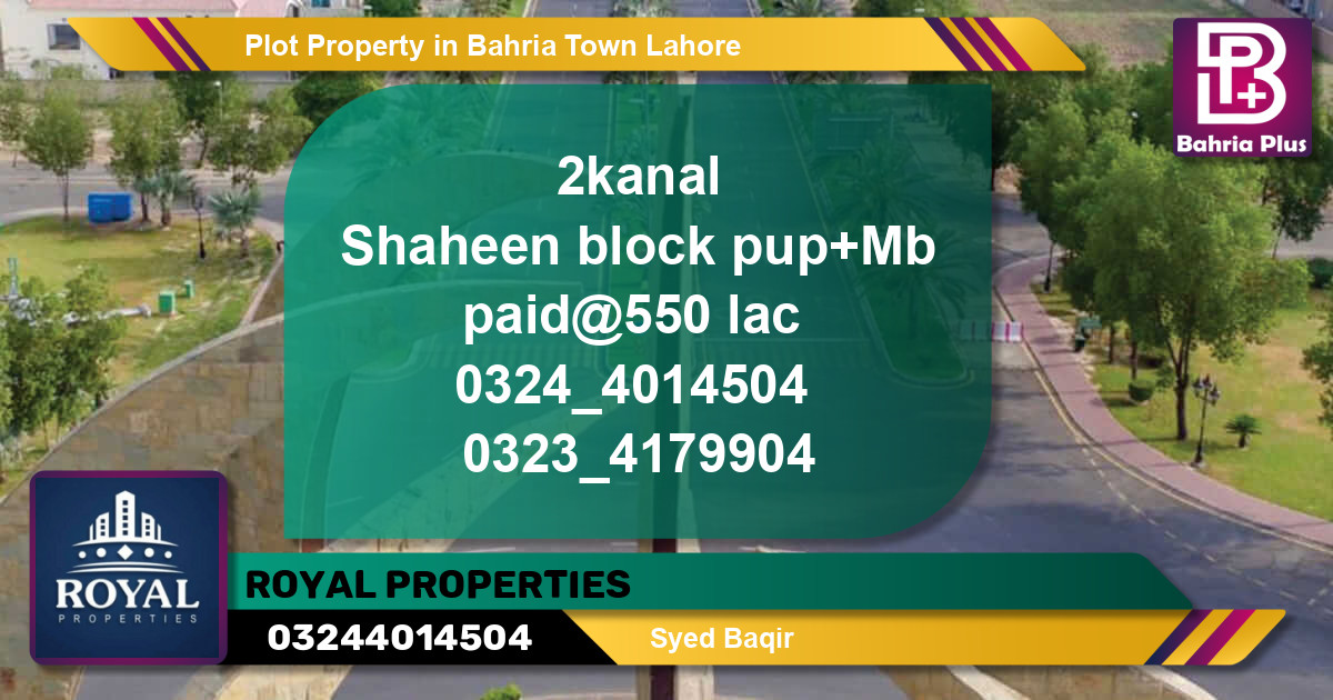 Residential Plot for Sale in Bahria Town, Lahore - (BP-79254)