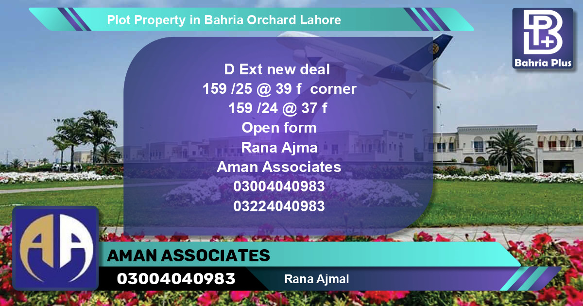 Residential Plot for Sale in Bahria Orchard, Lahore - (BP-79284)