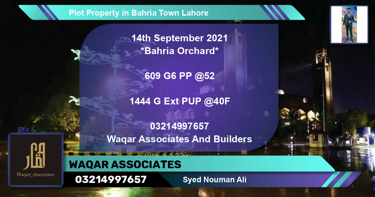 Residential Plot for Sale in Bahria Town, Lahore - (BP-79296)