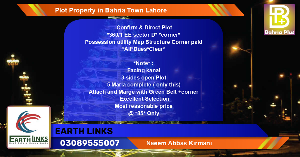 Residential Plot for Sale in Bahria Town, Lahore - (BP-79299)