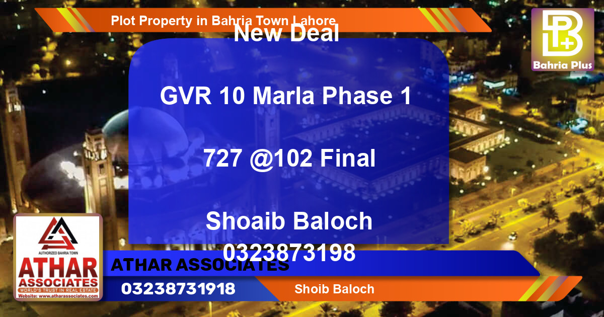 Residential Plot for Sale in Bahria Town, Lahore - (BP-79301)