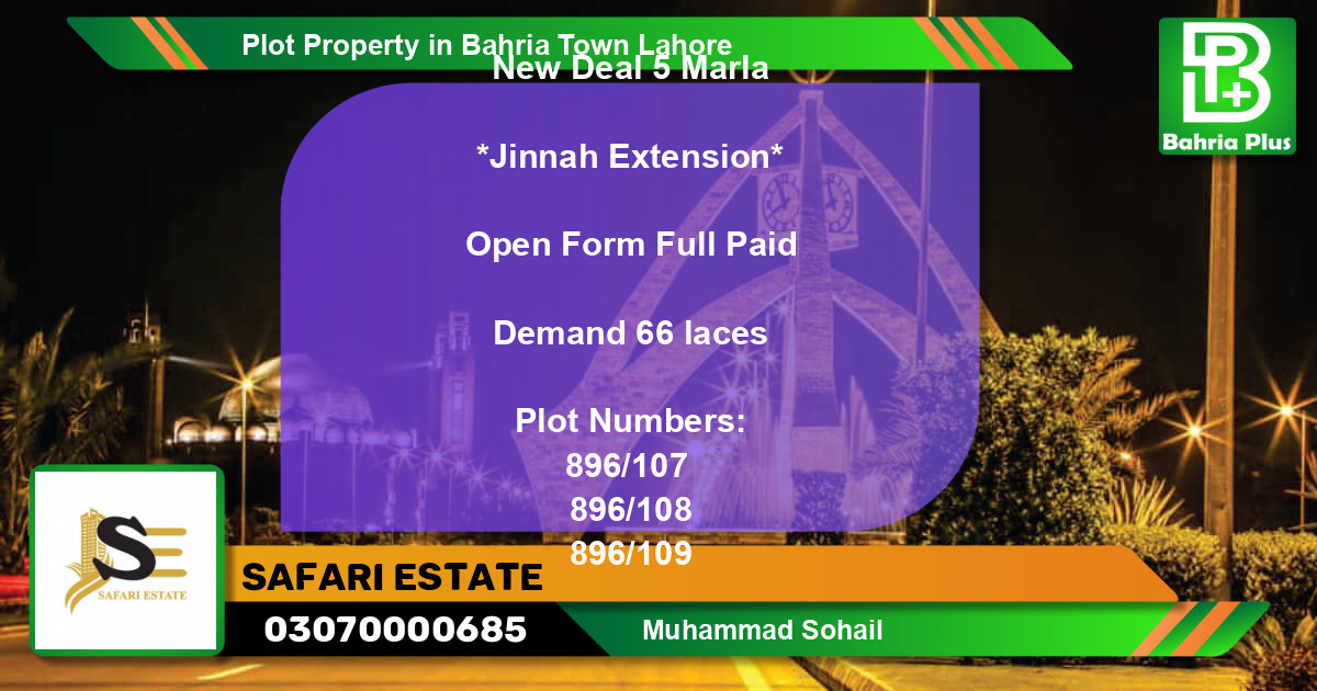 Residential Plot for Sale in Bahria Town, Lahore - (BP-79348)