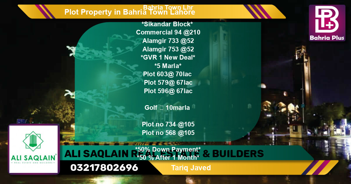 Commercial Plot for Sale in Bahria Town, Lahore - (BP-79359)