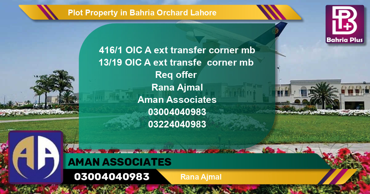 Residential Plot for Sale in Bahria Orchard, Lahore - (BP-79367)