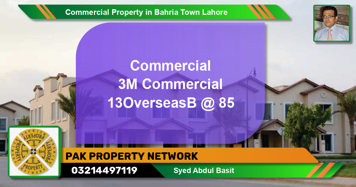 Commercial Property for Sale in Bahria Town, Lahore - (BP-79378)