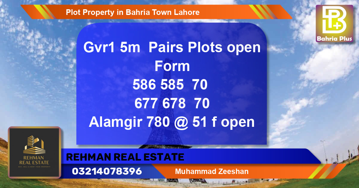 Residential Plot for Sale in Bahria Town, Lahore - (BP-79382)