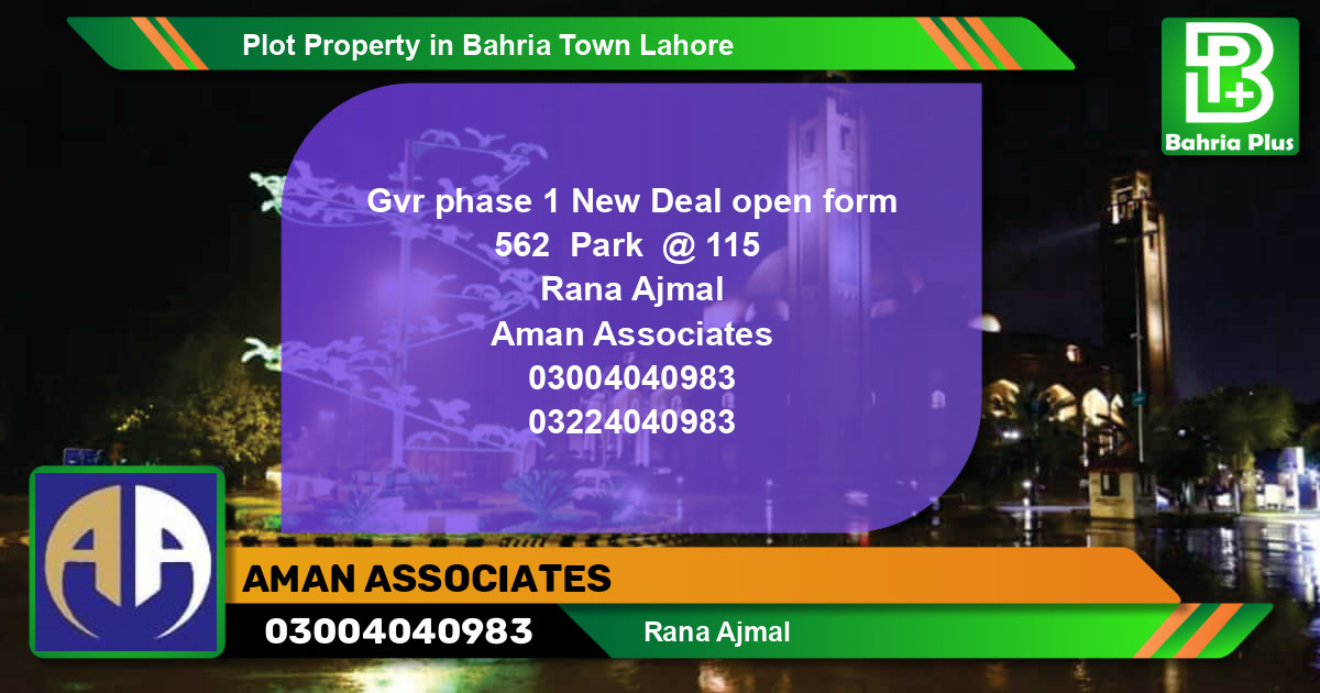 Residential Plot for Sale in Bahria Town, Lahore - (BP-79383)