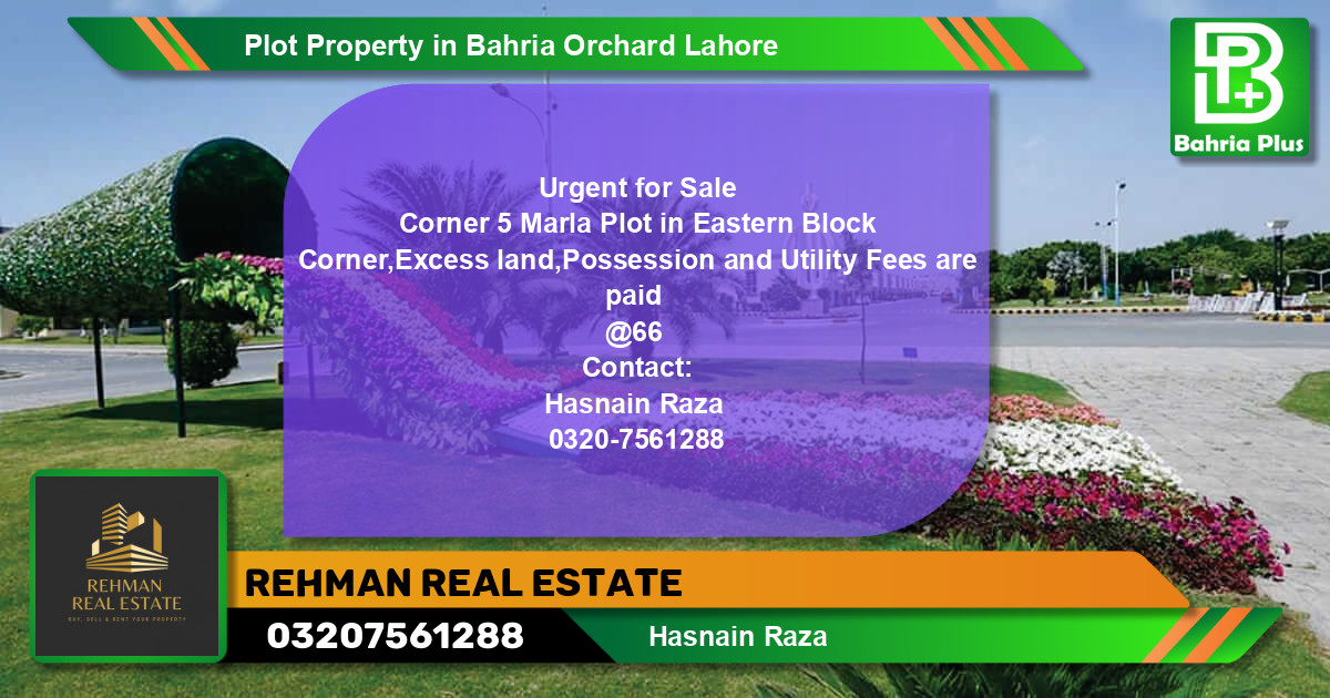 Residential Plot for Sale in Bahria Orchard, Lahore - (BP-79449)