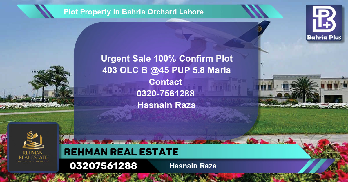 Residential Plot for Sale in Bahria Orchard, Lahore - (BP-79450)