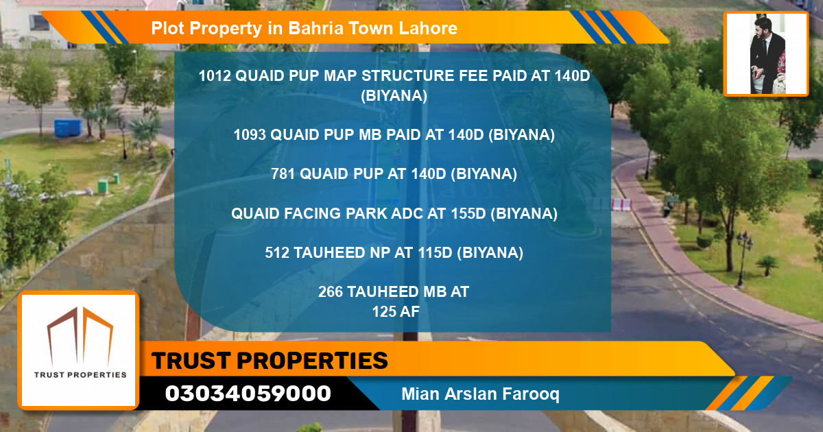 Residential Plot for Sale in Bahria Town, Lahore - (BP-79464)