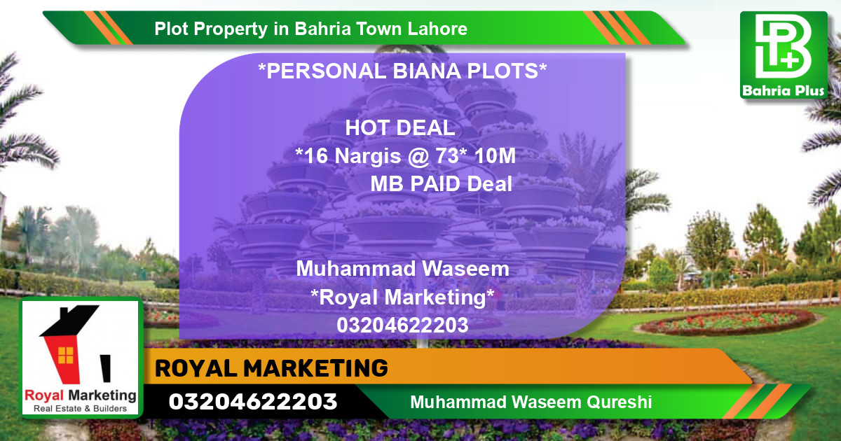 Residential Plot for Sale in Bahria Town, Lahore - (BP-79479)