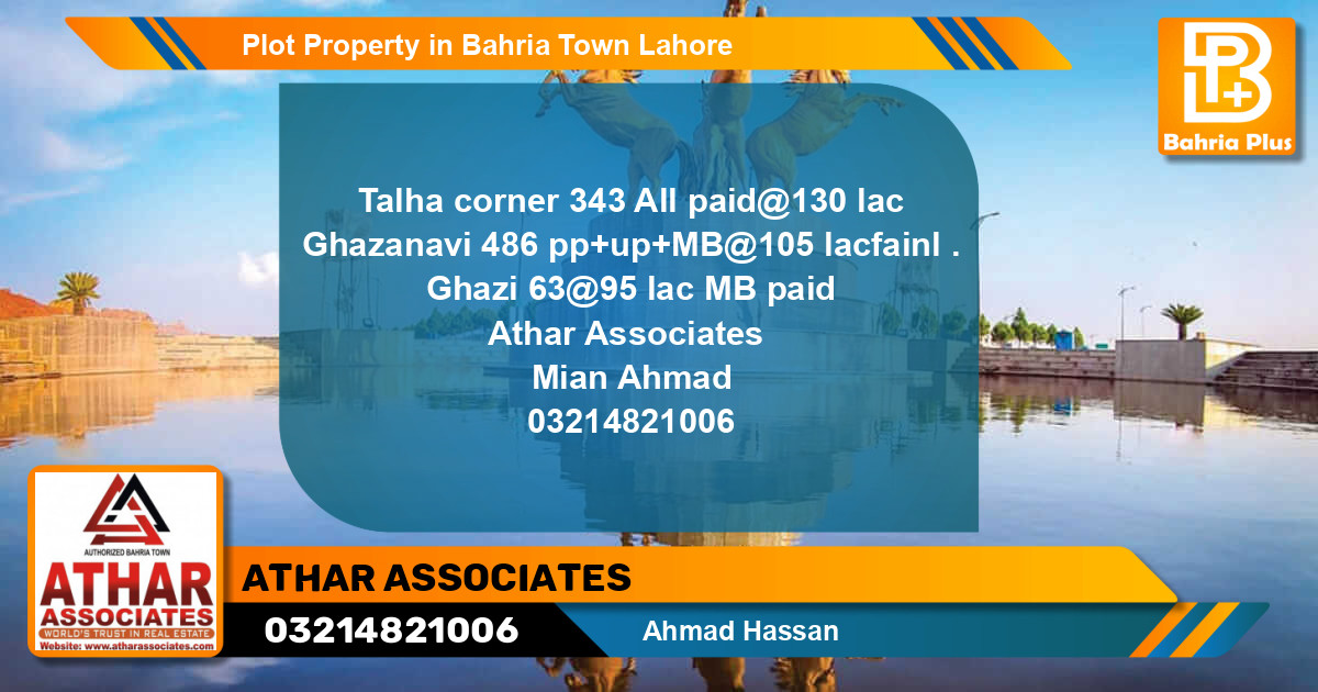 Residential Plot for Sale in Bahria Town, Lahore - (BP-79489)