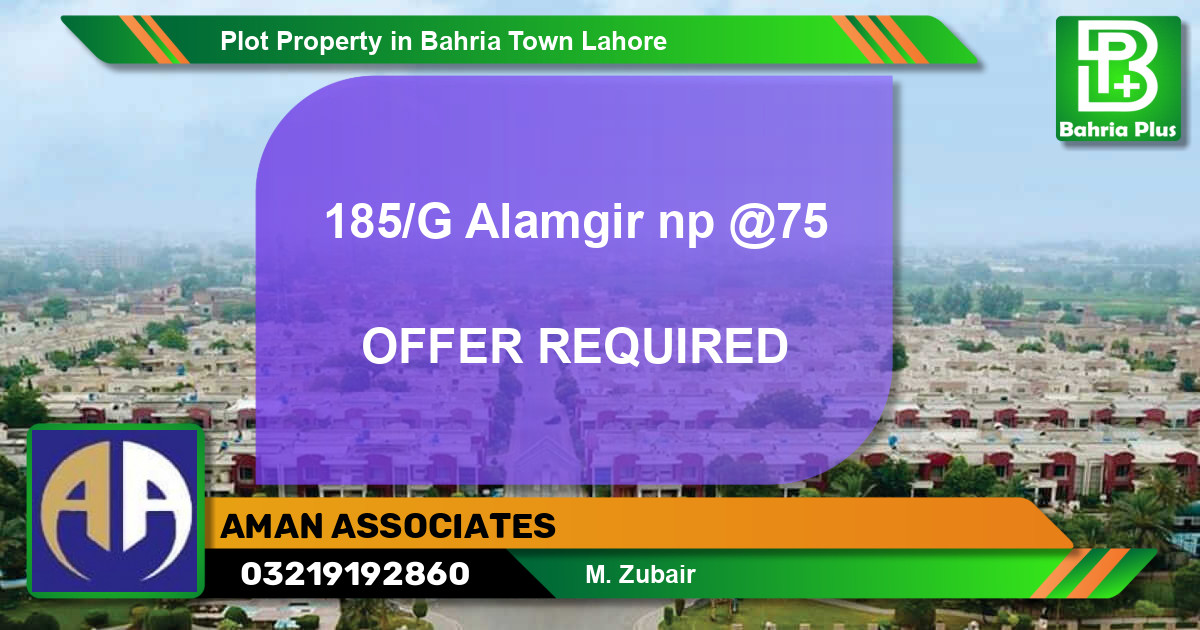 Residential Plot for Sale in Bahria Town, Lahore - (BP-79490)