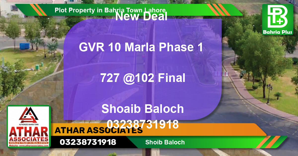 Residential Plot for Sale in Bahria Town, Lahore - (BP-79506)