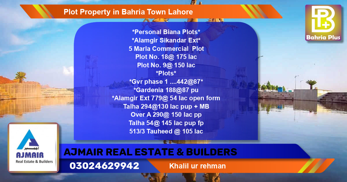 Commercial Plot for Sale in Bahria Town, Lahore - (BP-79511)