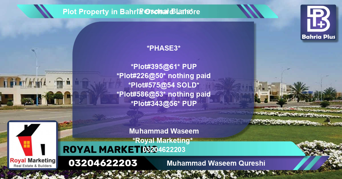 Residential Plot for Sale in Bahria Orchard, Lahore - (BP-79517)
