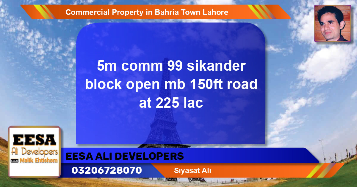 Commercial Property for Sale in Bahria Town, Lahore - (BP-79544)