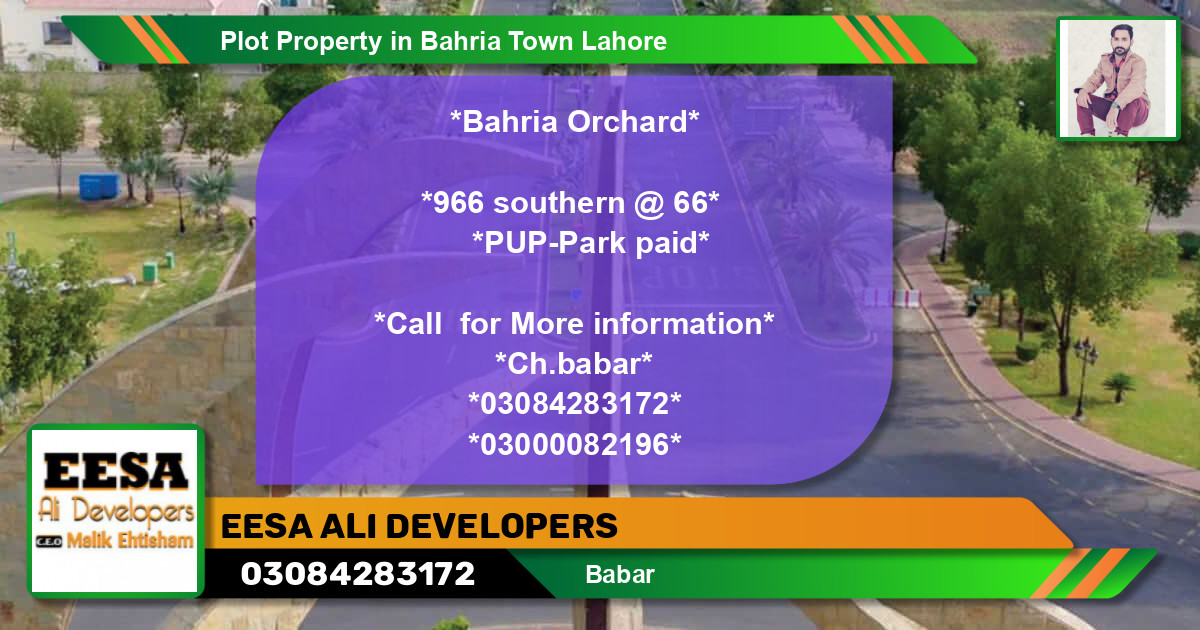 Residential Plot for Sale in Bahria Town, Lahore - (BP-79550)