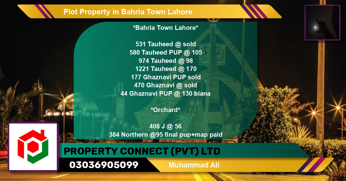 Residential Plot for Sale in Bahria Town, Lahore - (BP-79562)