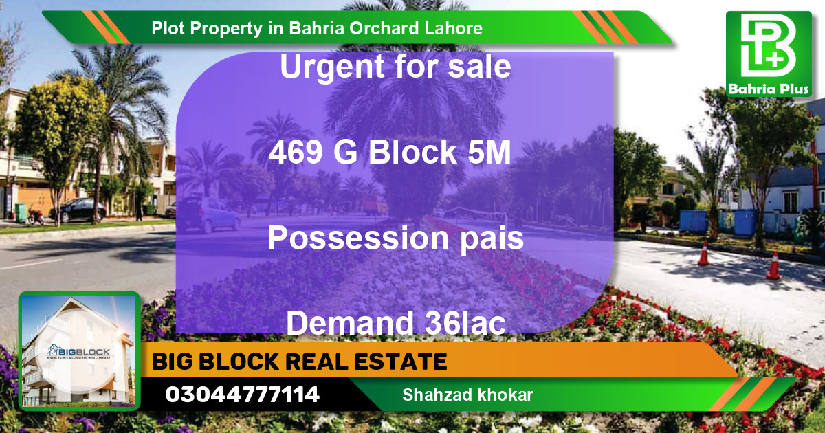 Residential Plot for Sale in Bahria Orchard, Lahore - (BP-79588)