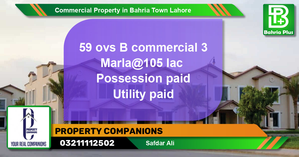 Commercial Property for Sale in Bahria Town, Lahore - (BP-79591)