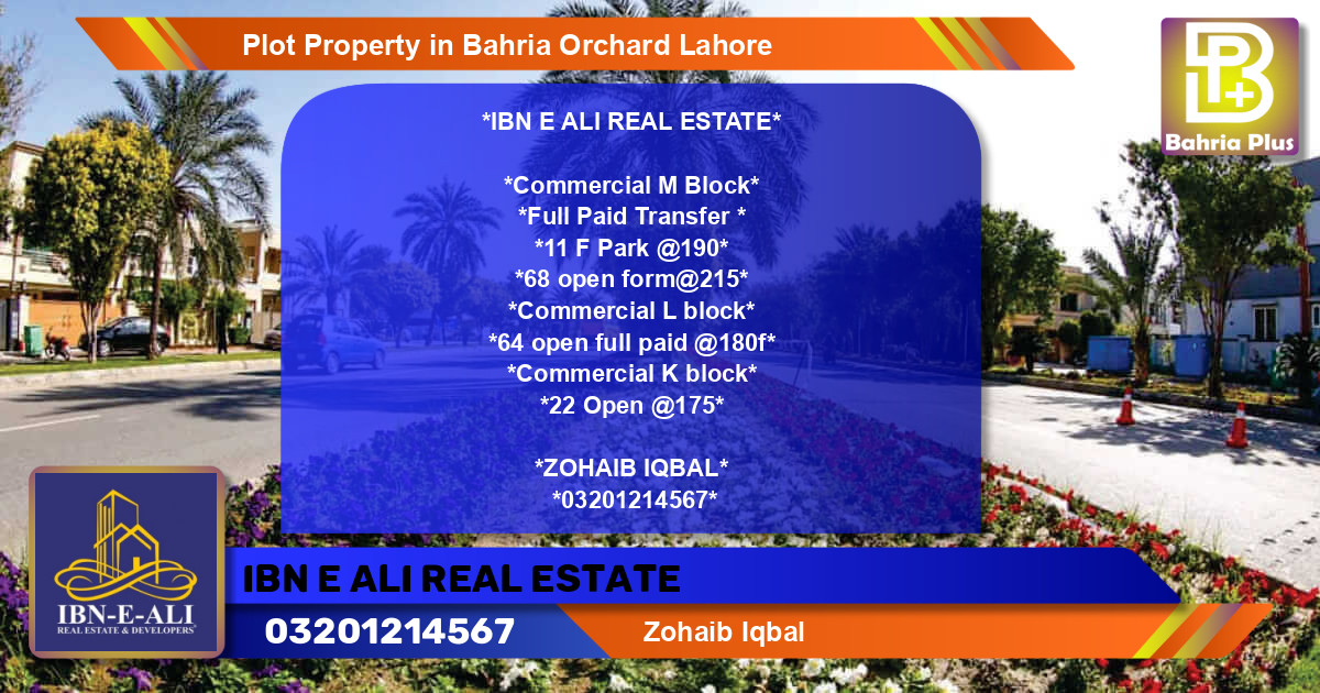 Commercial Plot for Sale in Bahria Orchard, Lahore - (BP-79599)
