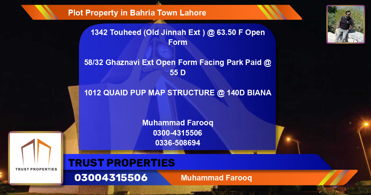 Residential Plot for Sale in Bahria Town, Lahore - (BP-79600)