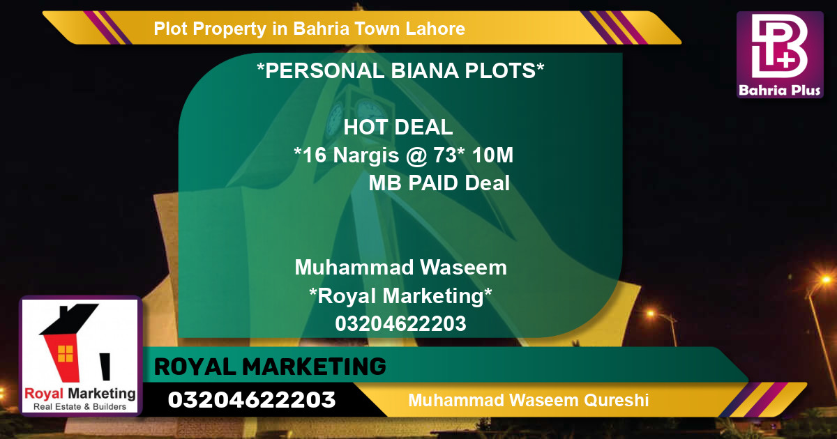 Residential Plot for Sale in Bahria Town, Lahore - (BP-79624)