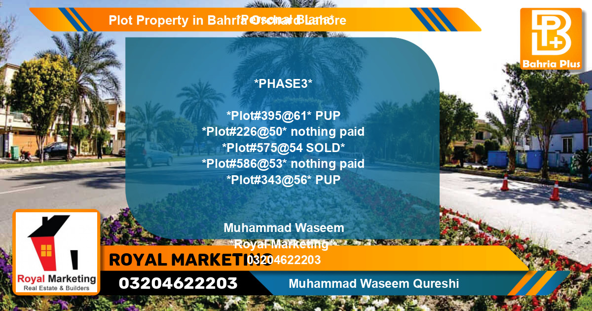 Residential Plot for Sale in Bahria Orchard, Lahore - (BP-79626)
