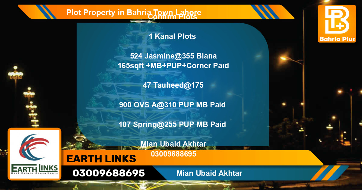 Residential Plot for Sale in Bahria Town, Lahore - (BP-79644)