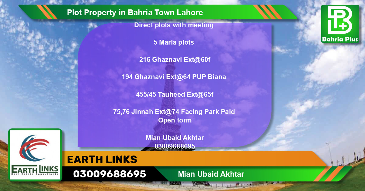 Residential Plot for Sale in Bahria Town, Lahore - (BP-79645)