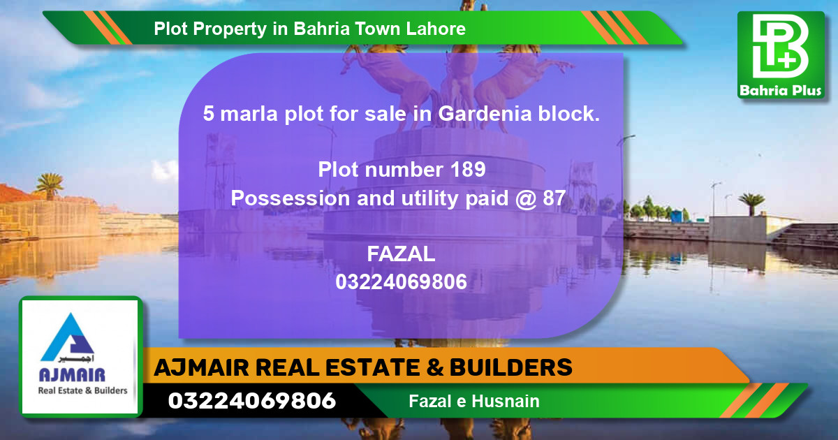 Residential Plot for Sale in Bahria Town, Lahore - (BP-79655)