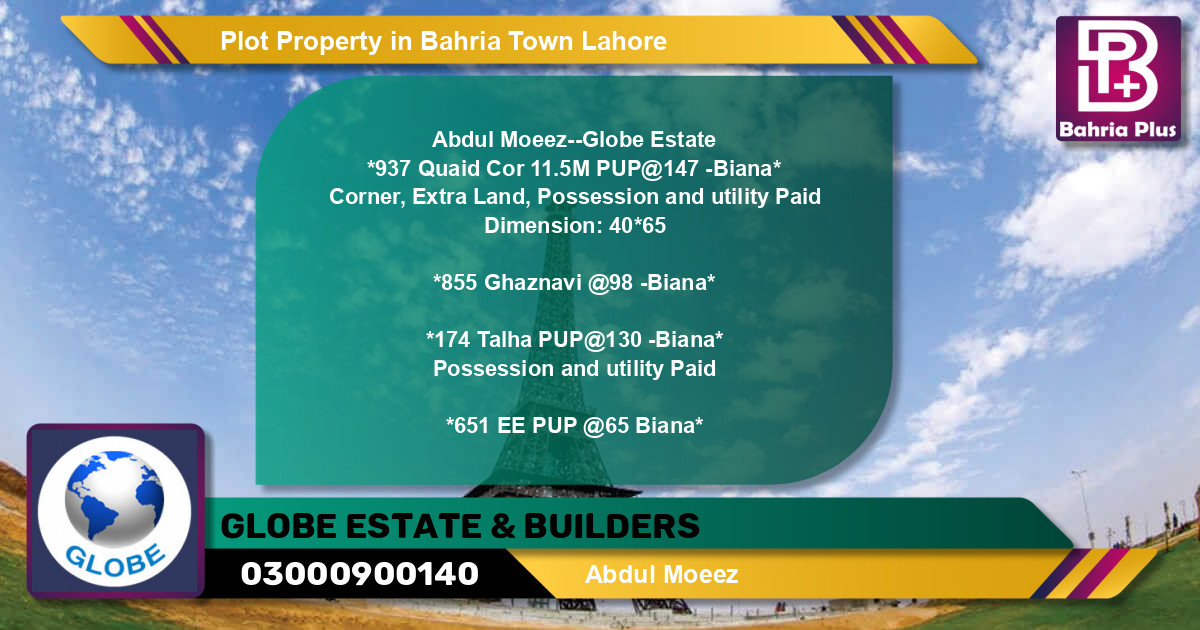 Residential Plot for Sale in Bahria Town, Lahore - (BP-79671)